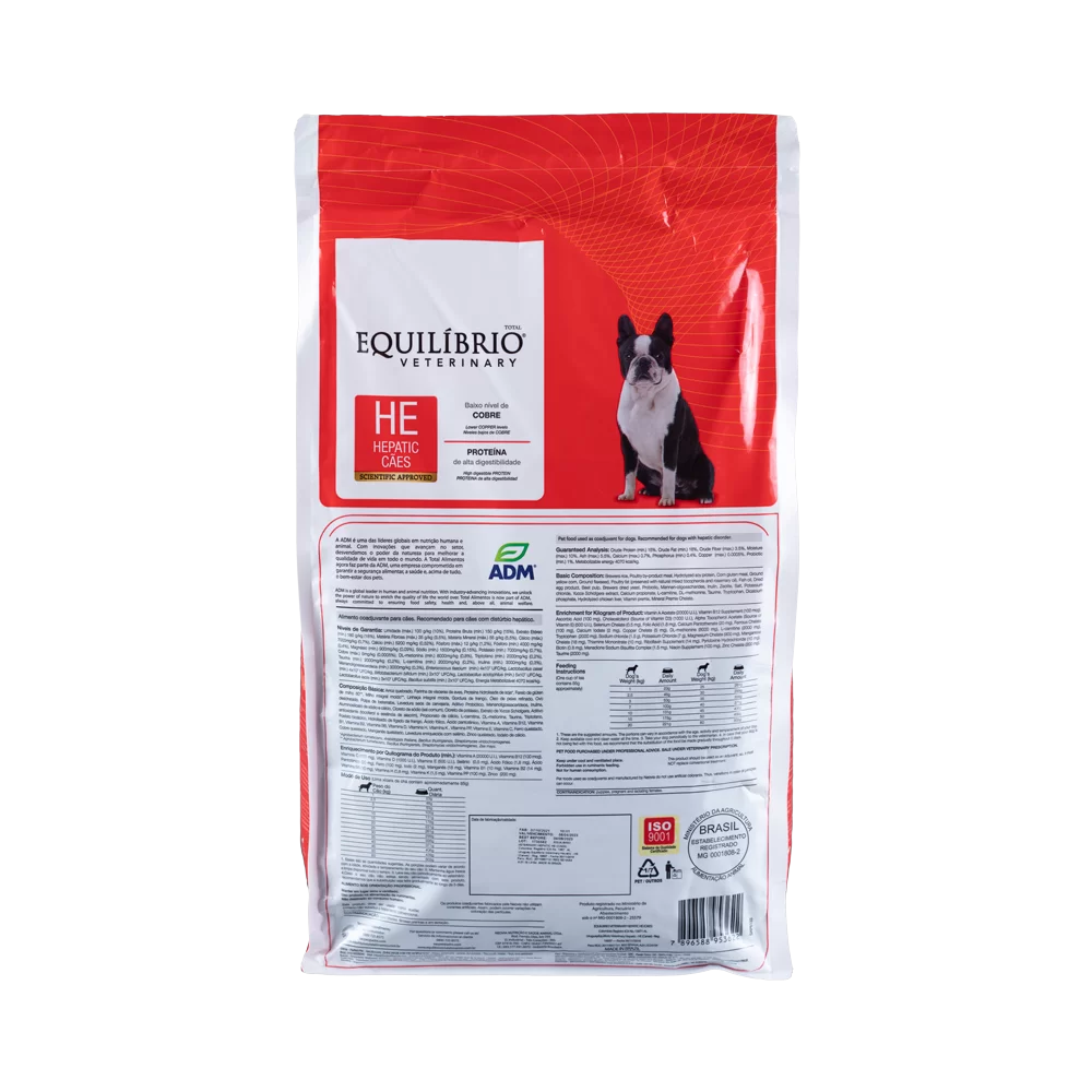 Alimento Equilibrio Veterinary HE Hepatic Perro Adulto de Todas las Razas