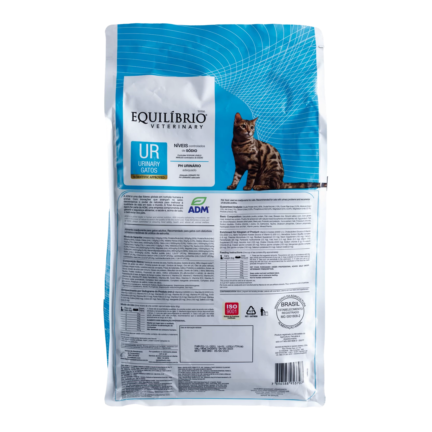 Alimento Equilibrio Veterinary UR Urinary para Gato Adulto