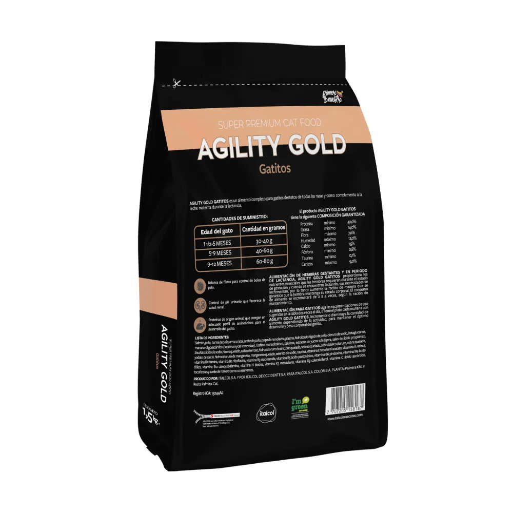 Alimento Agility Gold Kitten para Gato Gatitos