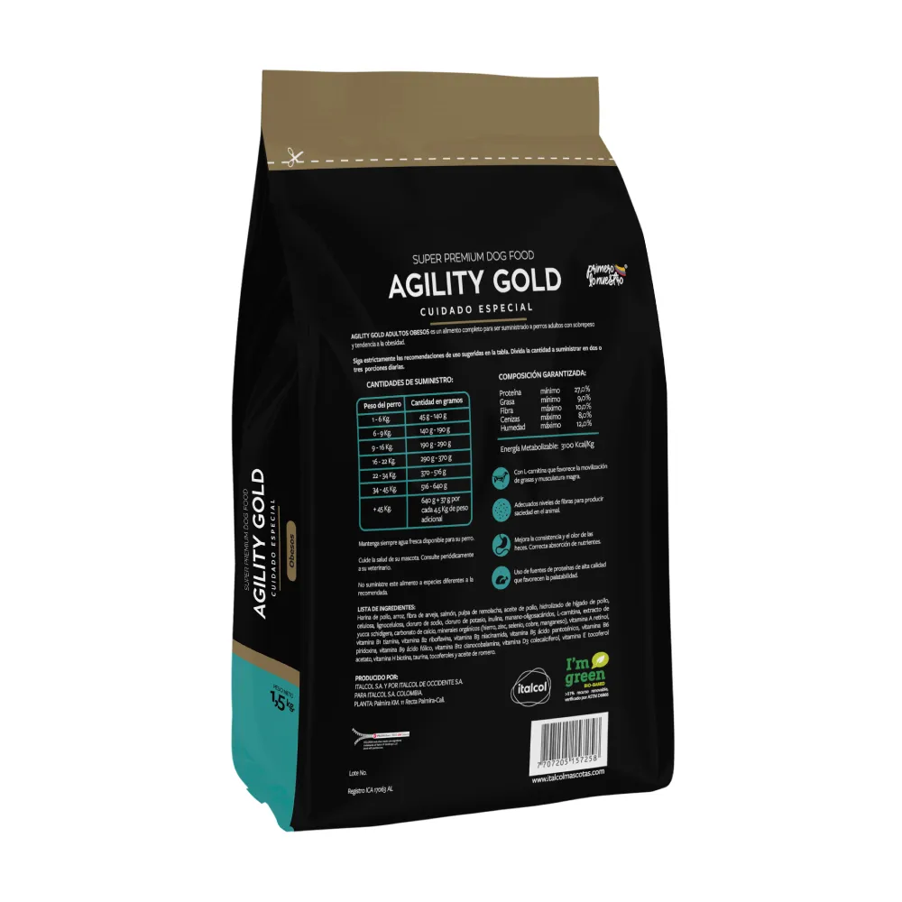Alimento Agility Gold Obesos para Perros Adultos con Problemas de Peso