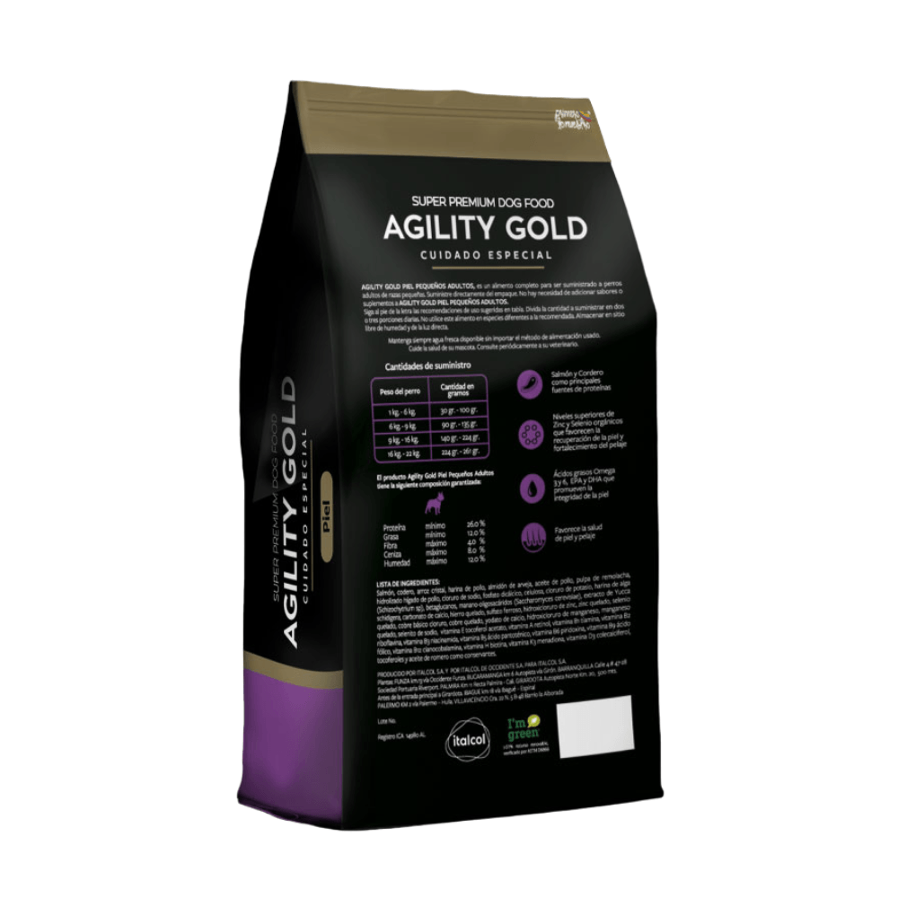 Alimento Agility Gold Pequeños Adultos Piel para Perros de Razas Pequeñas