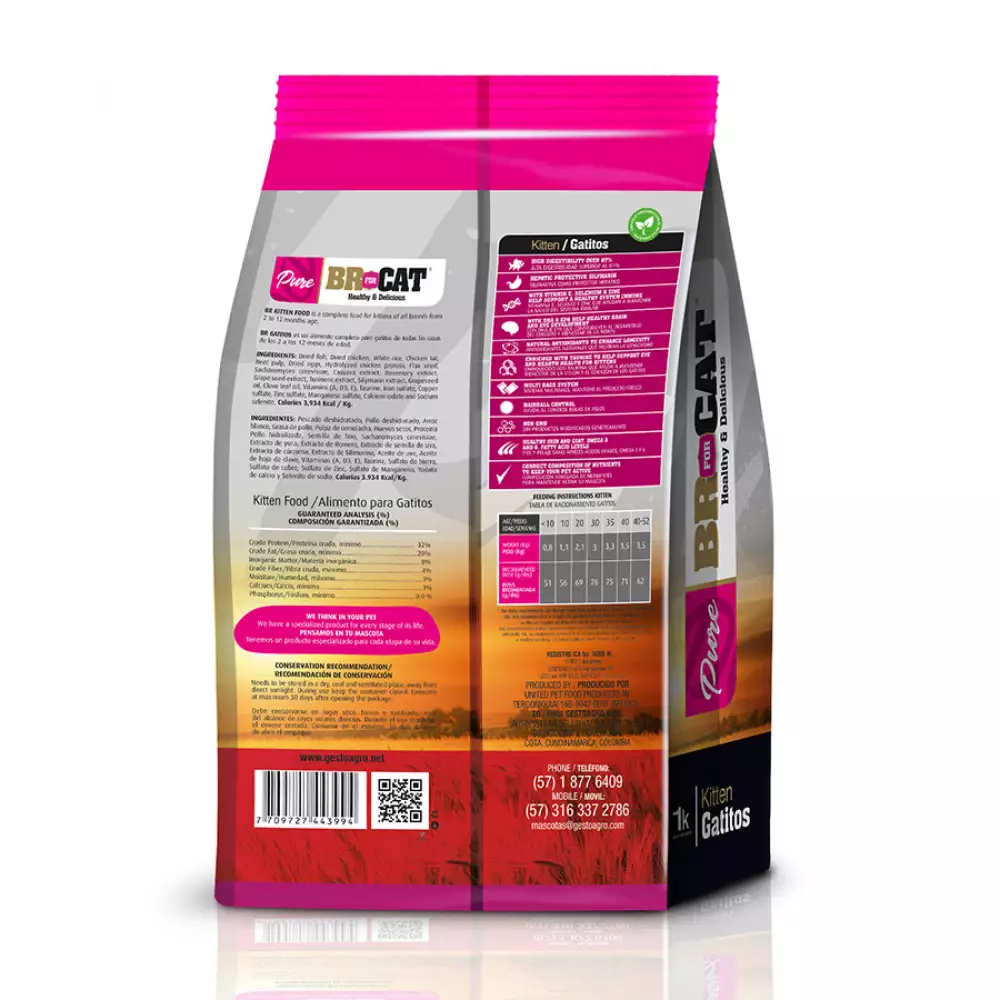 Alimento BR For Cat Pure para Gato Gatito