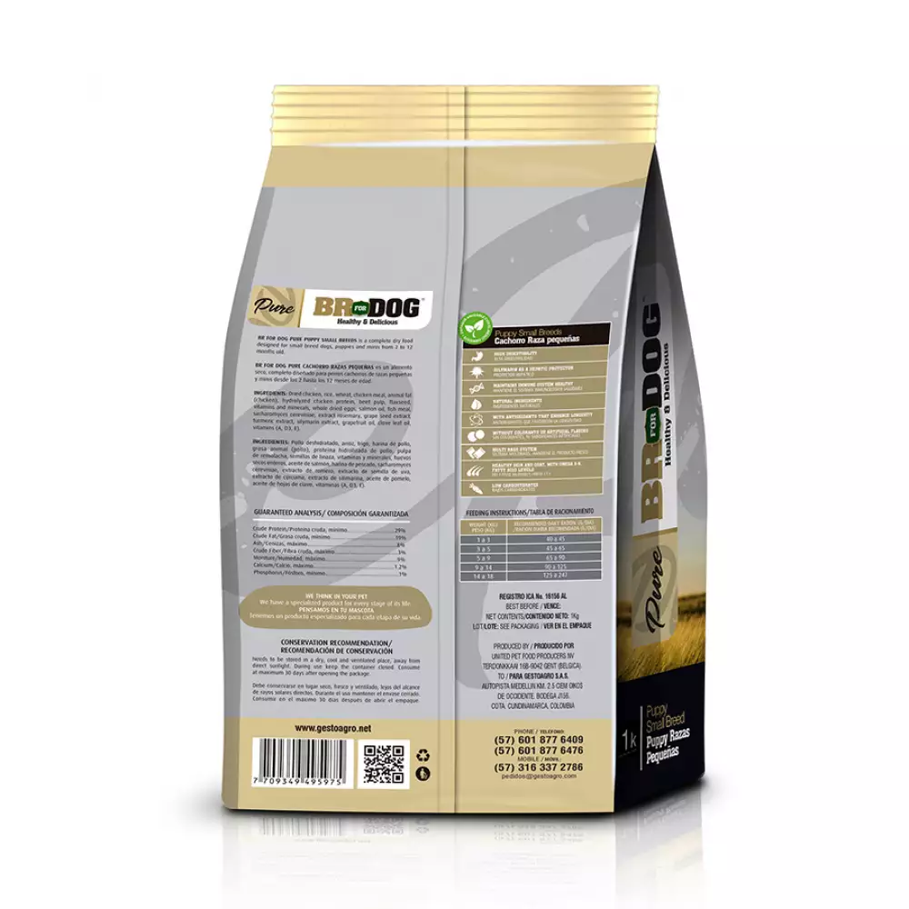 Alimento BR For Dog Pure Puppy para Perro Cachorro Razas Pequeñas