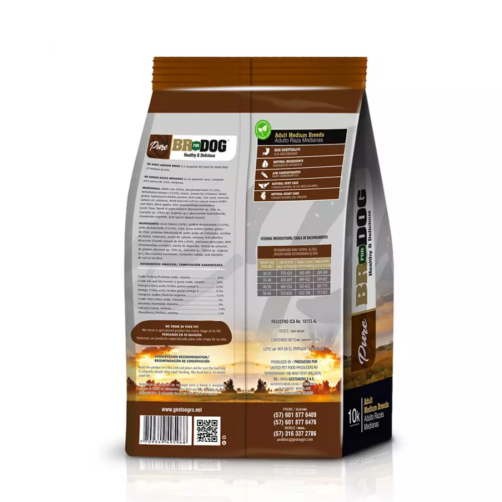 Alimento BR For Dog Pure para Perro Adulto Razas Medianas y Grandes