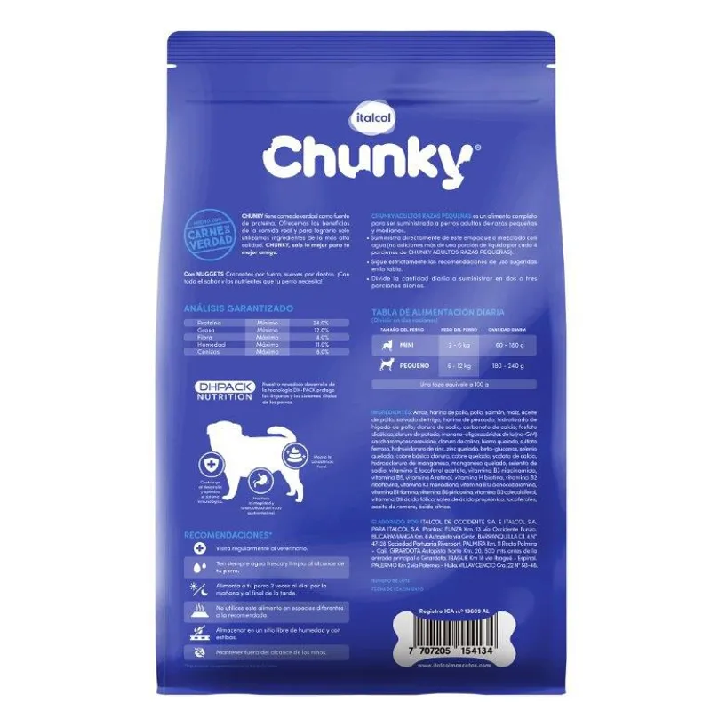 Alimento Chunky Adulto Razas Pequeñas para Perro sabor a Pollo