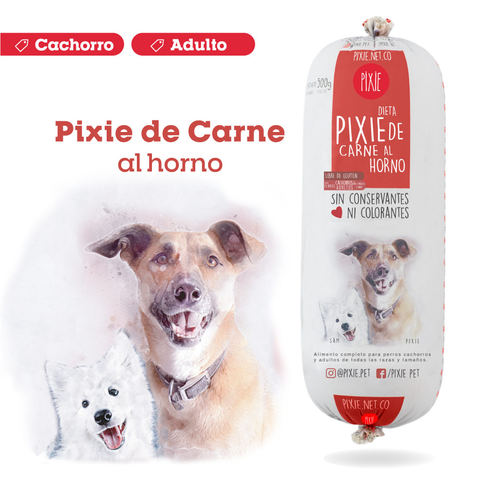 Alimento Congelado Pixie para Perro Sabor Carne Barf Dieta Horneada