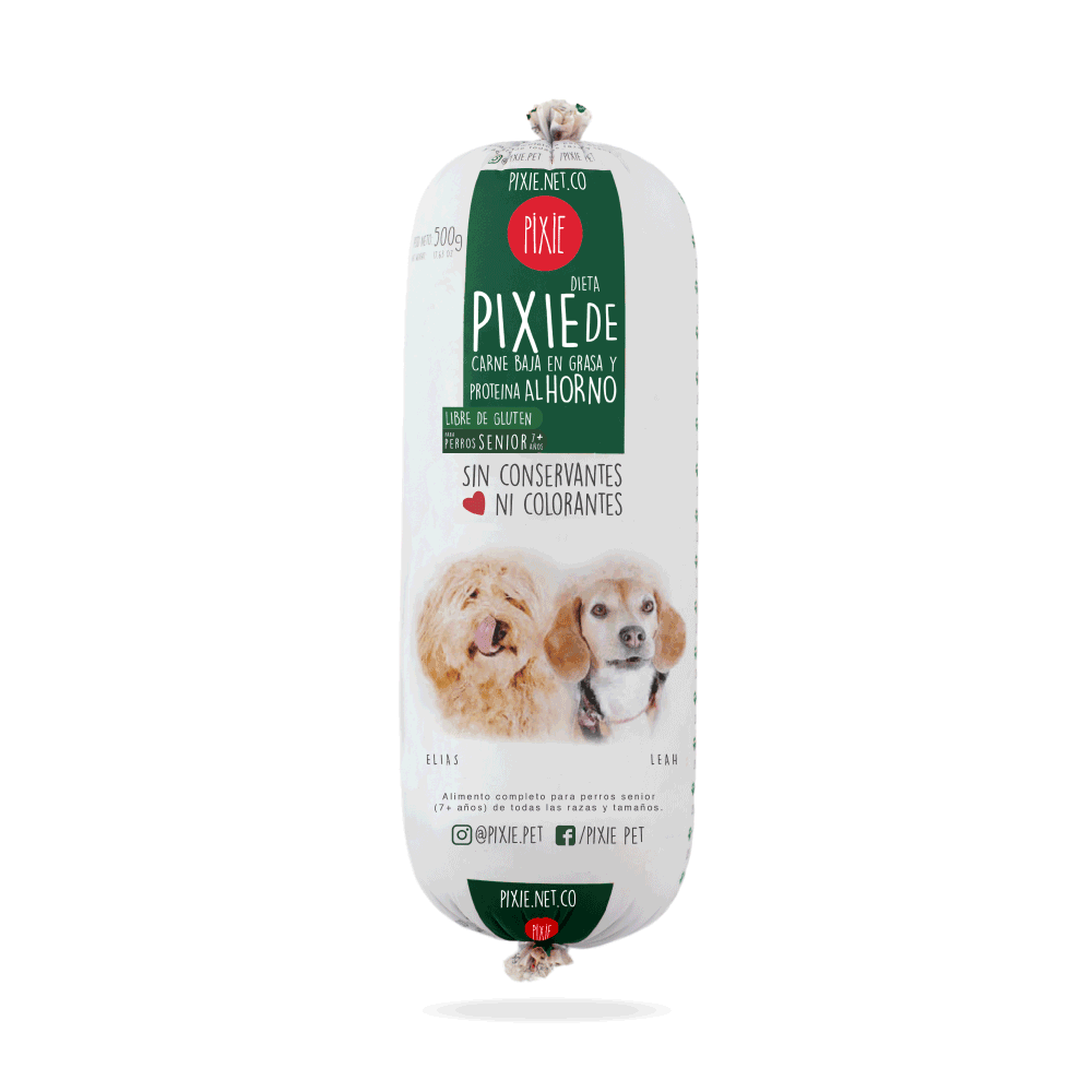 Alimento Congelado Pixie para Perro Sabor Carne Baja en Grasa Barf Dieta Horneada