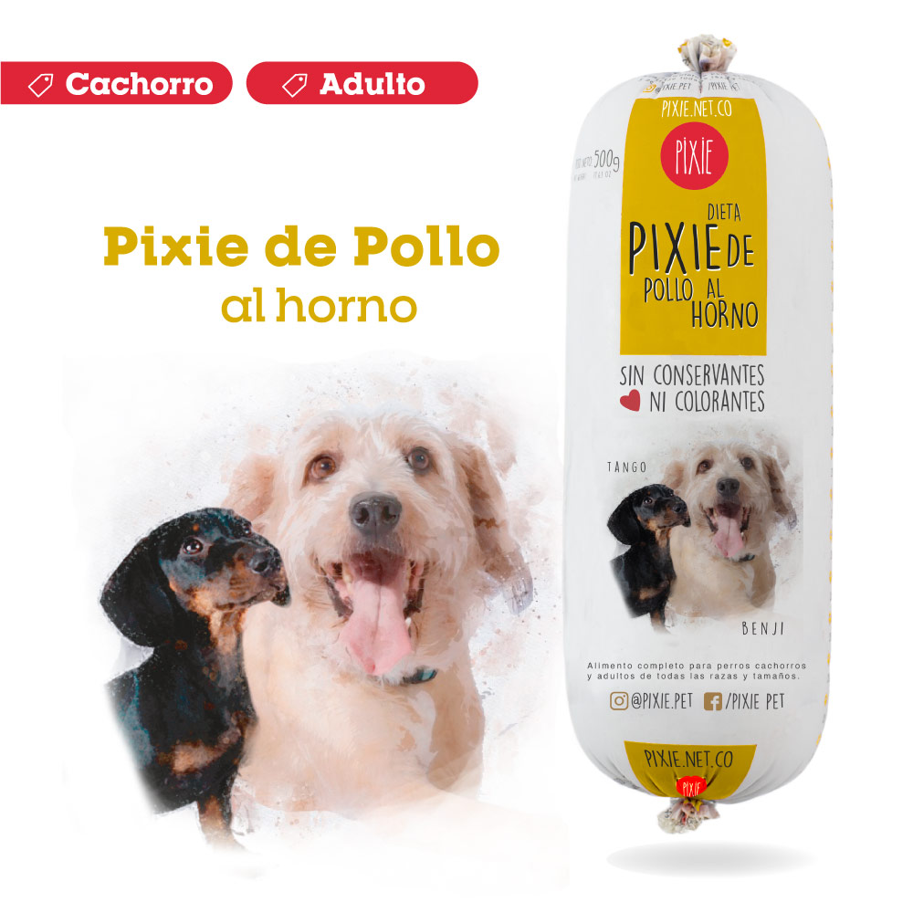 Alimento Congelado Pixie para Perro Sabor Pollo Barf Dieta Horneada