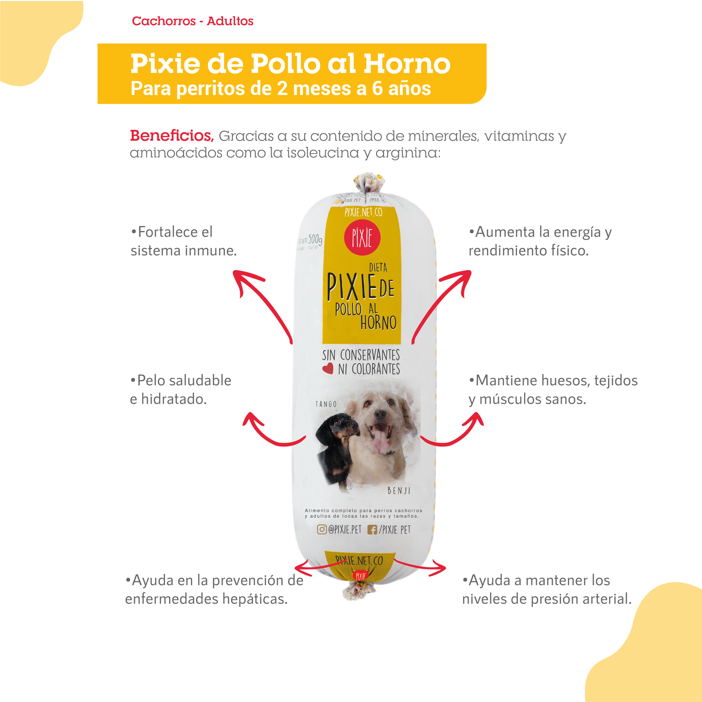 Alimento Congelado Pixie para Perro Sabor Pollo Barf Dieta Horneada