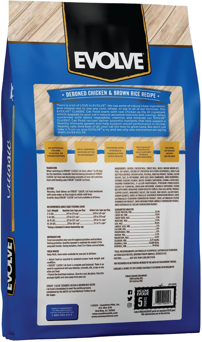 Alimento Evolve Classic para Gato Adulto Sabor a Pollo