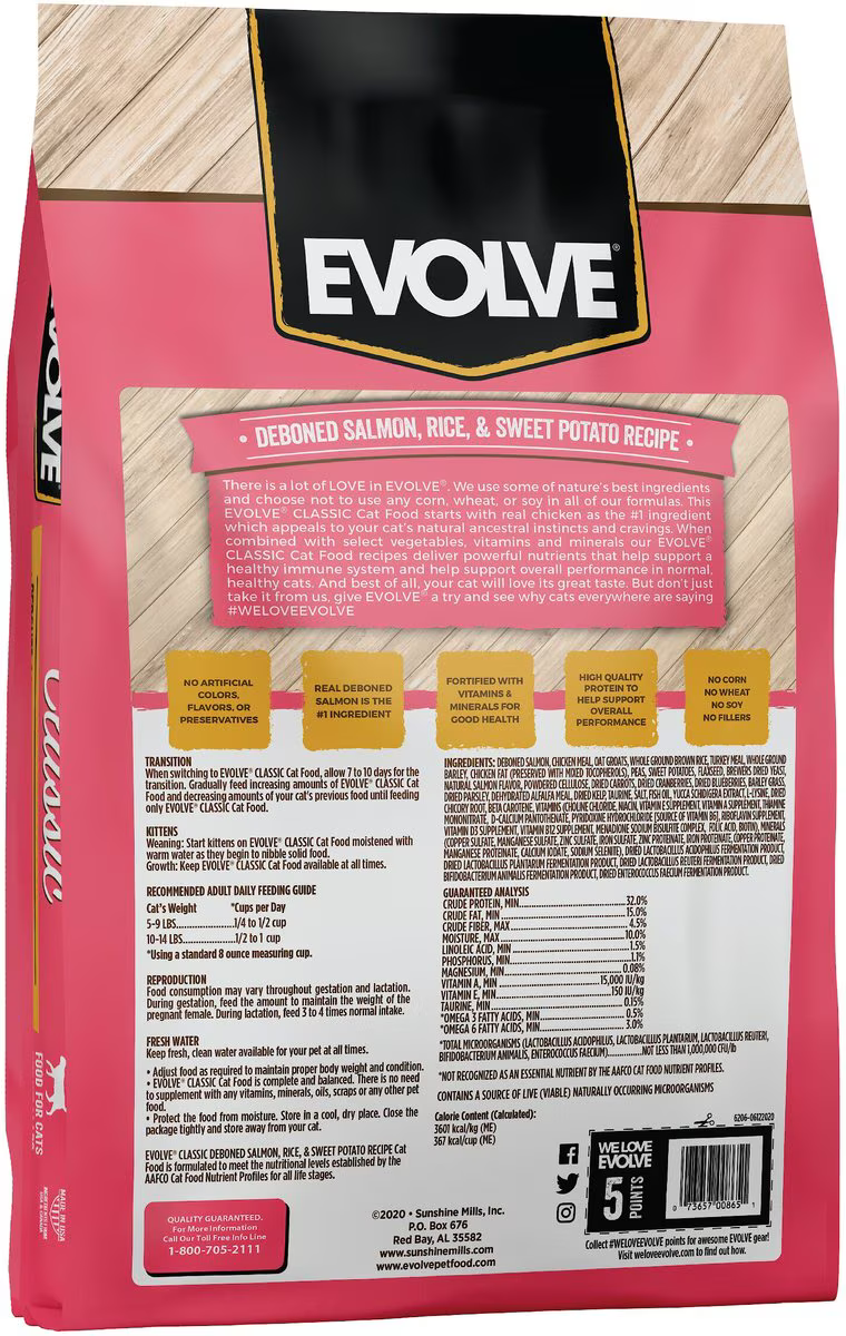 Alimento Evolve Classic para Gato Adulto Sabor a Salmón