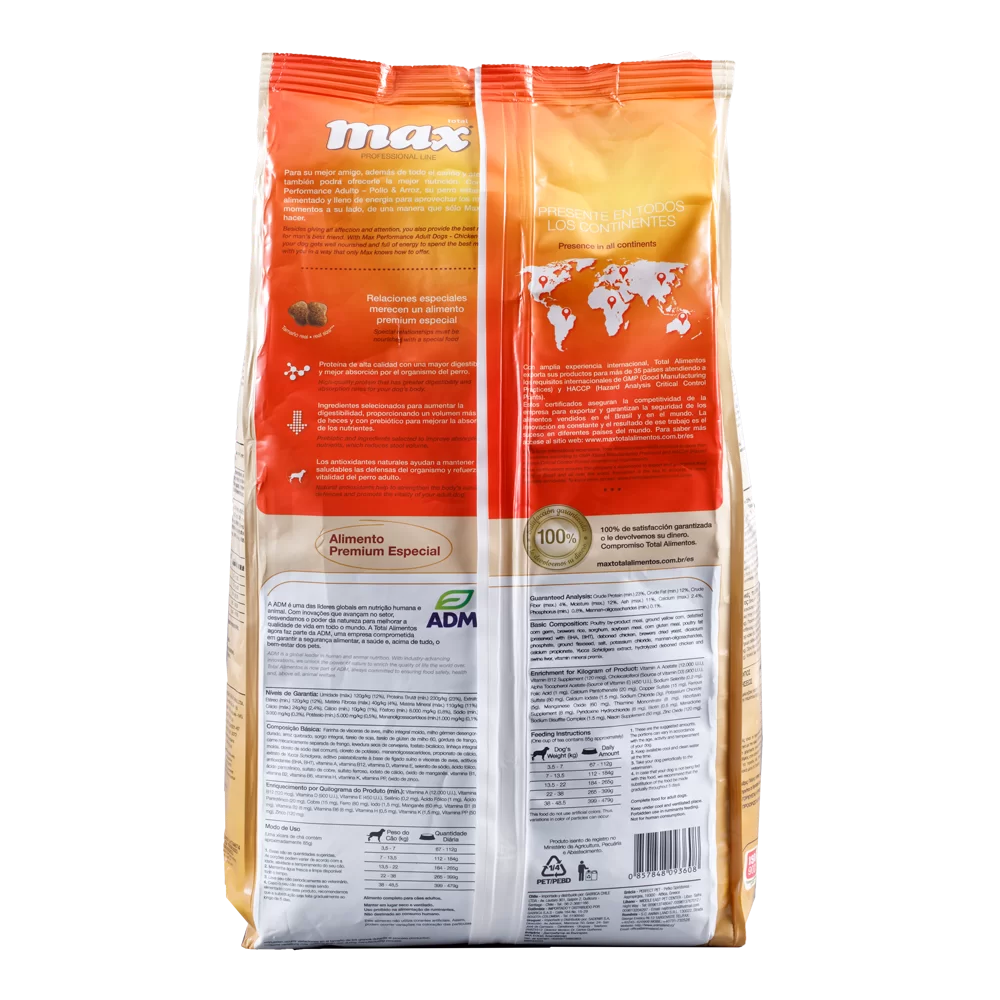 Alimento Max Professional Line Performance para Perros Adultos sabor a Pollo