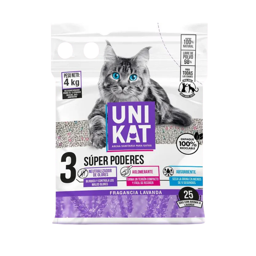 Aseo Arena Unikat para Gatos Lavanda