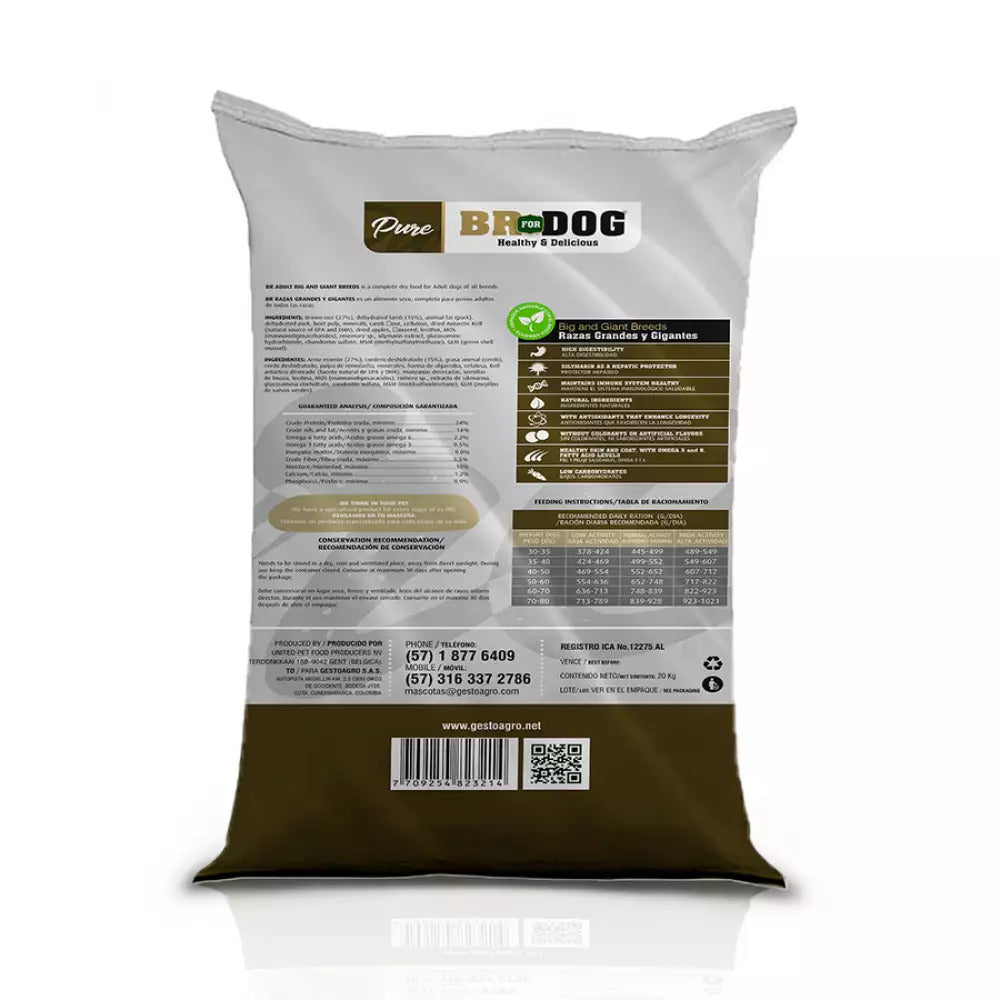 Alimento BR For Dog Pure para Perro Adulto Razas Grandes y Gigantes