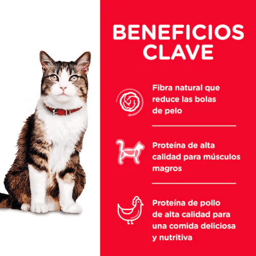 Alimento Hills Hairball Control de Pelo para Gato Adulto