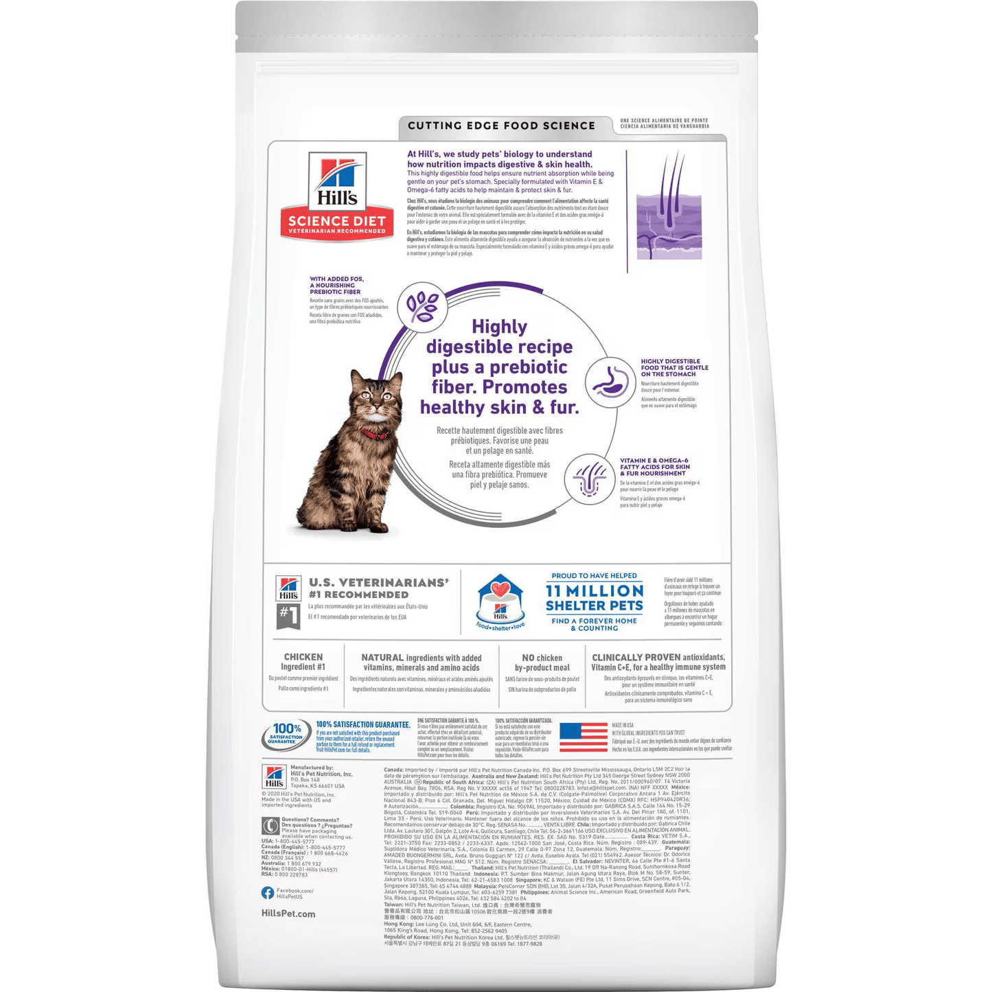 Alimento Hills Sensitive Skin & Stomach para Gatos Adultos piel y estómagos sensible