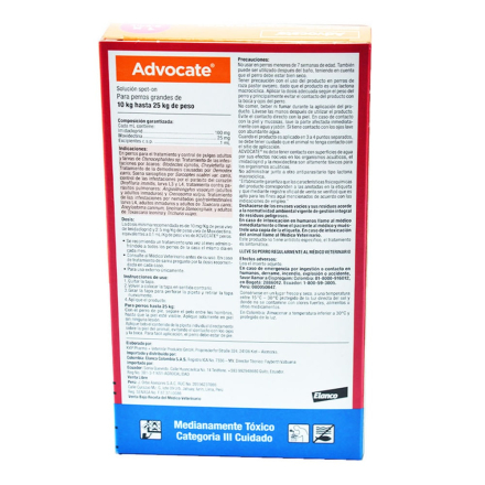 Medicamento Advocate Antiparasitario Externo e Interno para Perros de 10 a 25 Kg