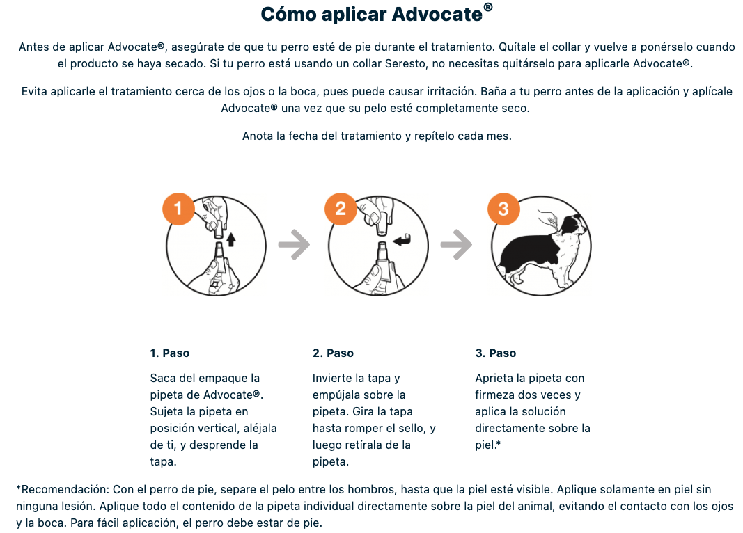 Medicamento Advocate Antiparasitario Externo e Interno para Perros de 10 a 25 Kg