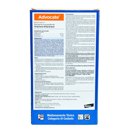 Medicamento Advocate Antiparasitario Externo e Interno para Perros de 25 a 40 Kg