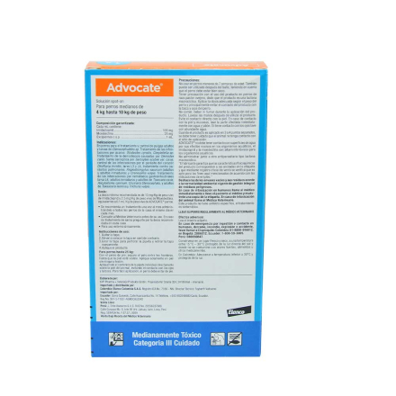 Medicamento Advocate Antiparasitario Externo e Interno para Perros de 4 a 10 Kg