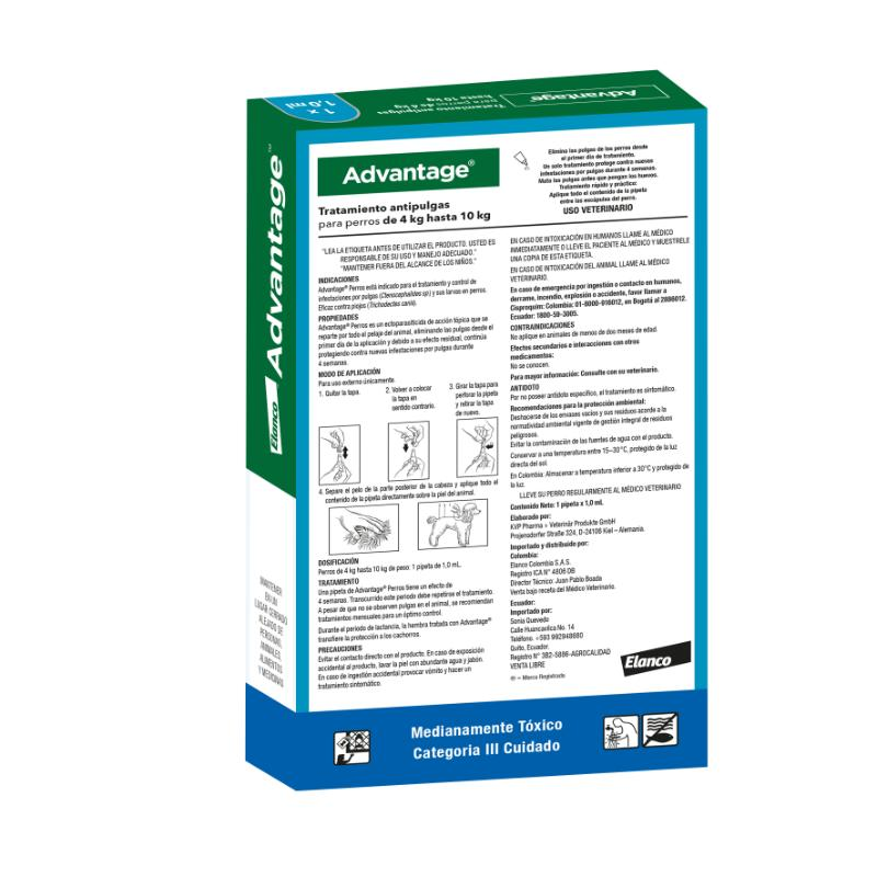 Medicamento Antipulgas Advantage para Perros de 4 a 10 Kilos