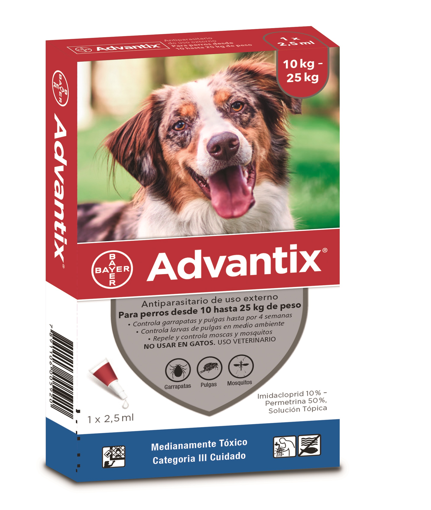 Medicamento Antipulgas Advantix para Perros de 10 a 25 Kg
