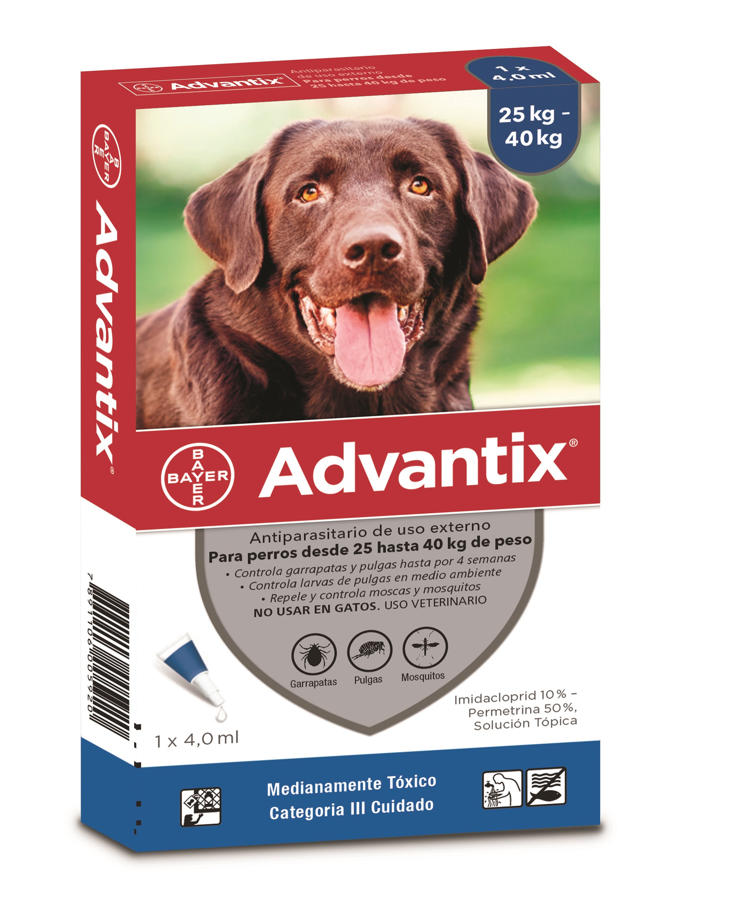 Medicamento Antipulgas Advantix para Perros de 25 a 40 Kg