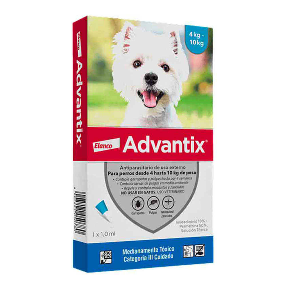 Medicamento Antipulgas Advantix para Perros de 4 a 10 Kg