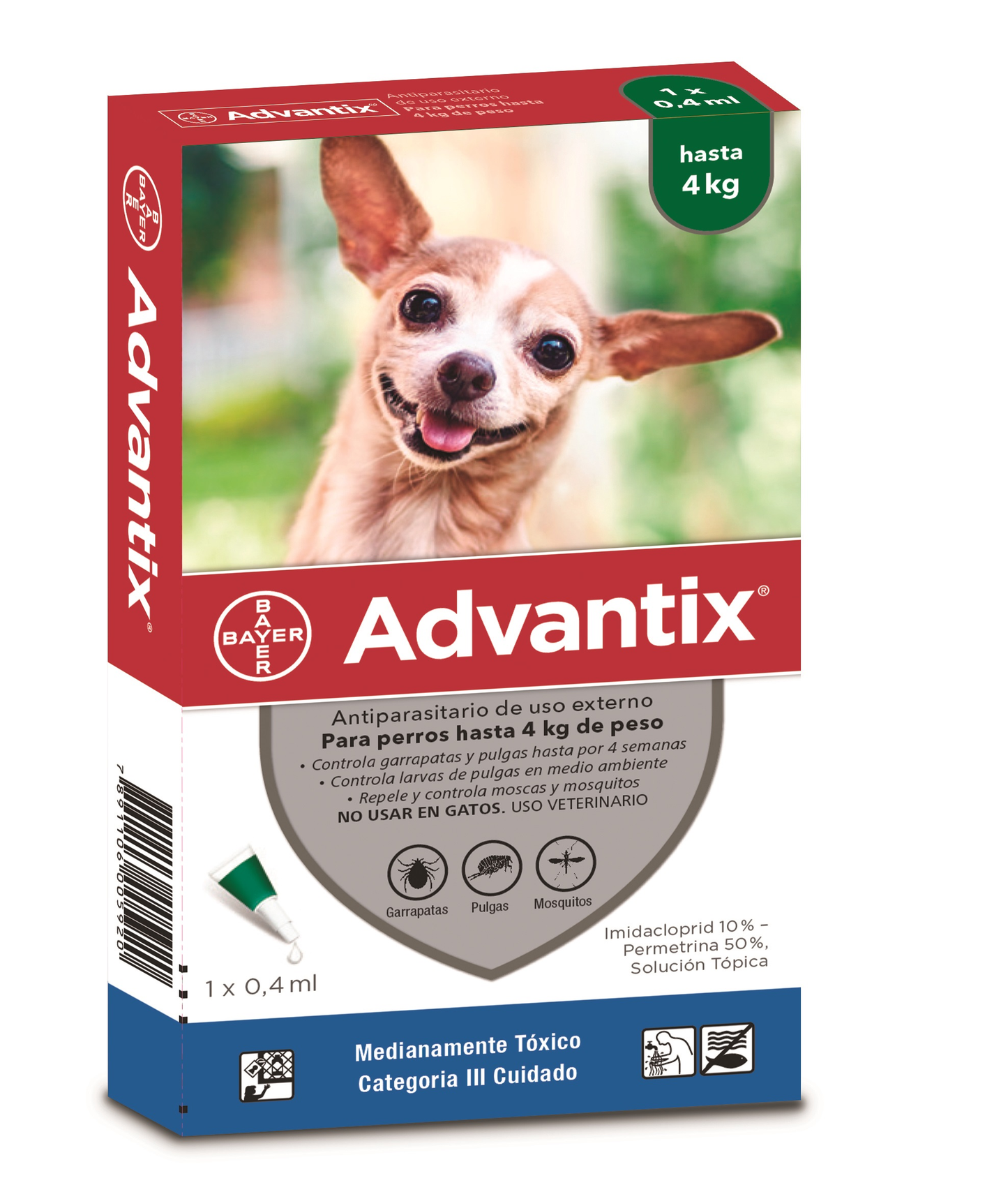Medicamento Antipulgas Advantix para Perros de hasta 4 Kg