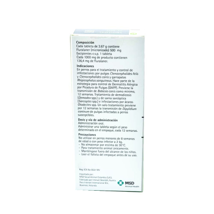 Medicamento Bravecto Antipulgas Masticable para Perros de 10 a 20 Kg