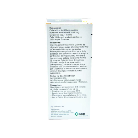 Medicamento Bravecto Antipulgas Masticable para Perros de 2.5 a 4.5 Kg
