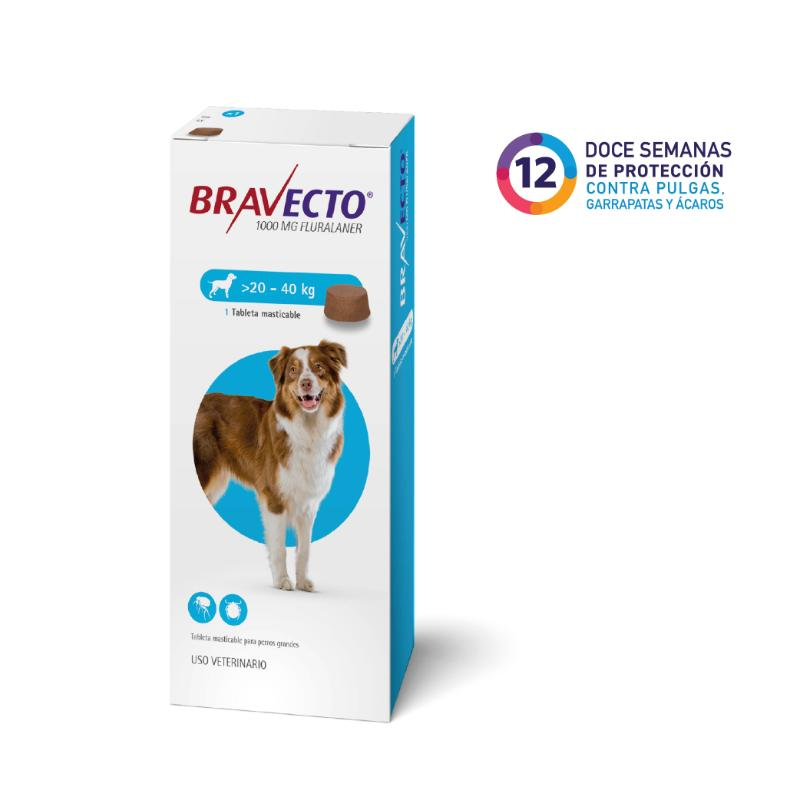 Medicamento Bravecto Antipulgas Masticable para Perros de 20 a 40 Kg