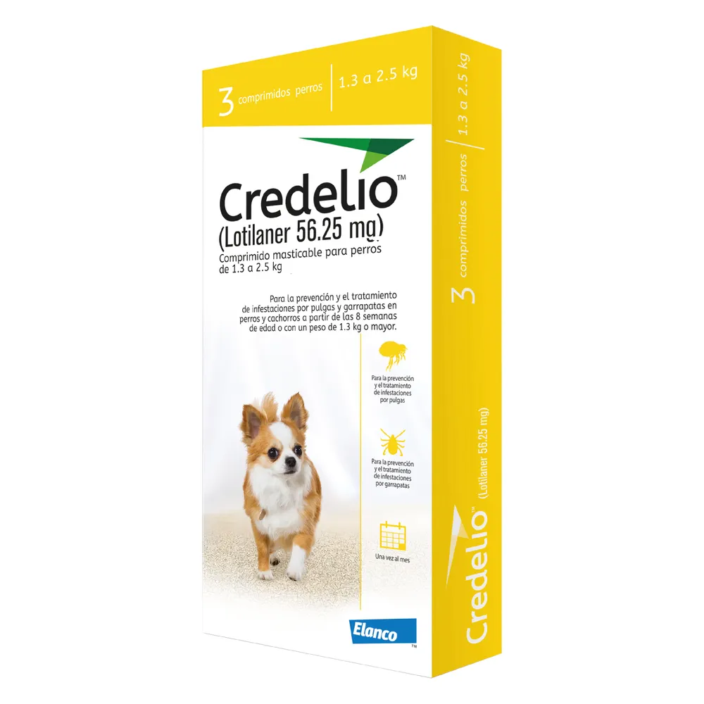 Medicamento Credelio Antipulgas Masticable para Perros de 1.3 a 2.5 Kg