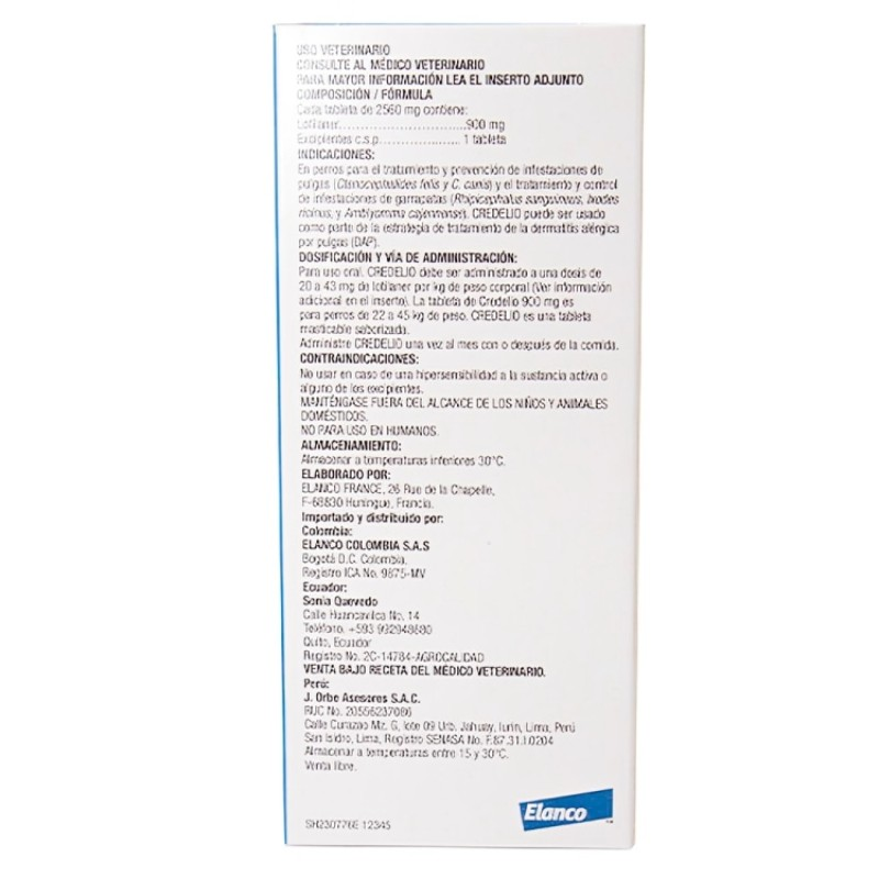 Medicamento Credelio Antipulgas Masticable para Perros de 22 a 45 Kg