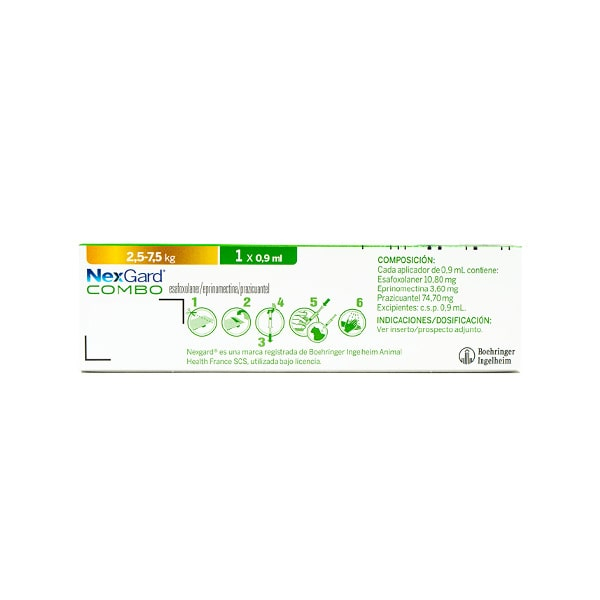 Medicamento Nexgard Combo Antiparasitario y Externo Topico para Gatos de 2.5 a 7.5 Kg
