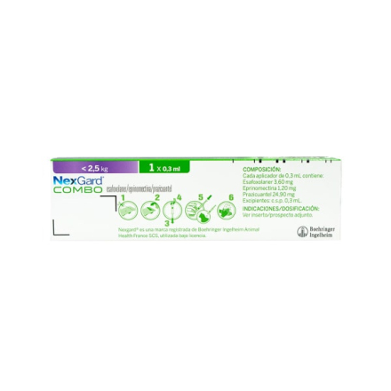 Medicamento Nexgard Combo Antiparasitario y Externo Topico para Gatos de hasta 2.5 Kg