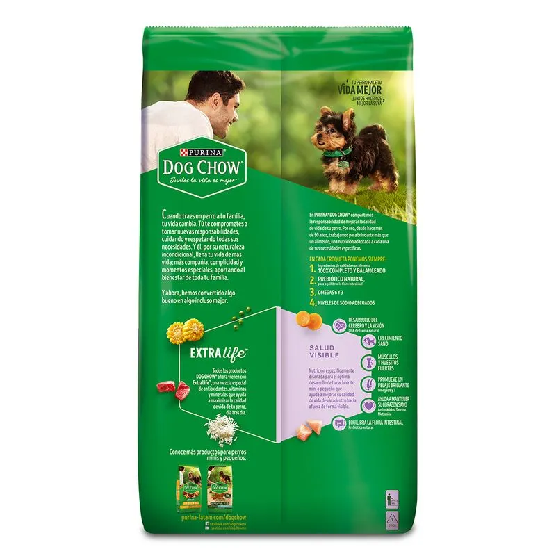 Alimento Dog Chow para Perros Cachorros de Raza Pequeña o Mini