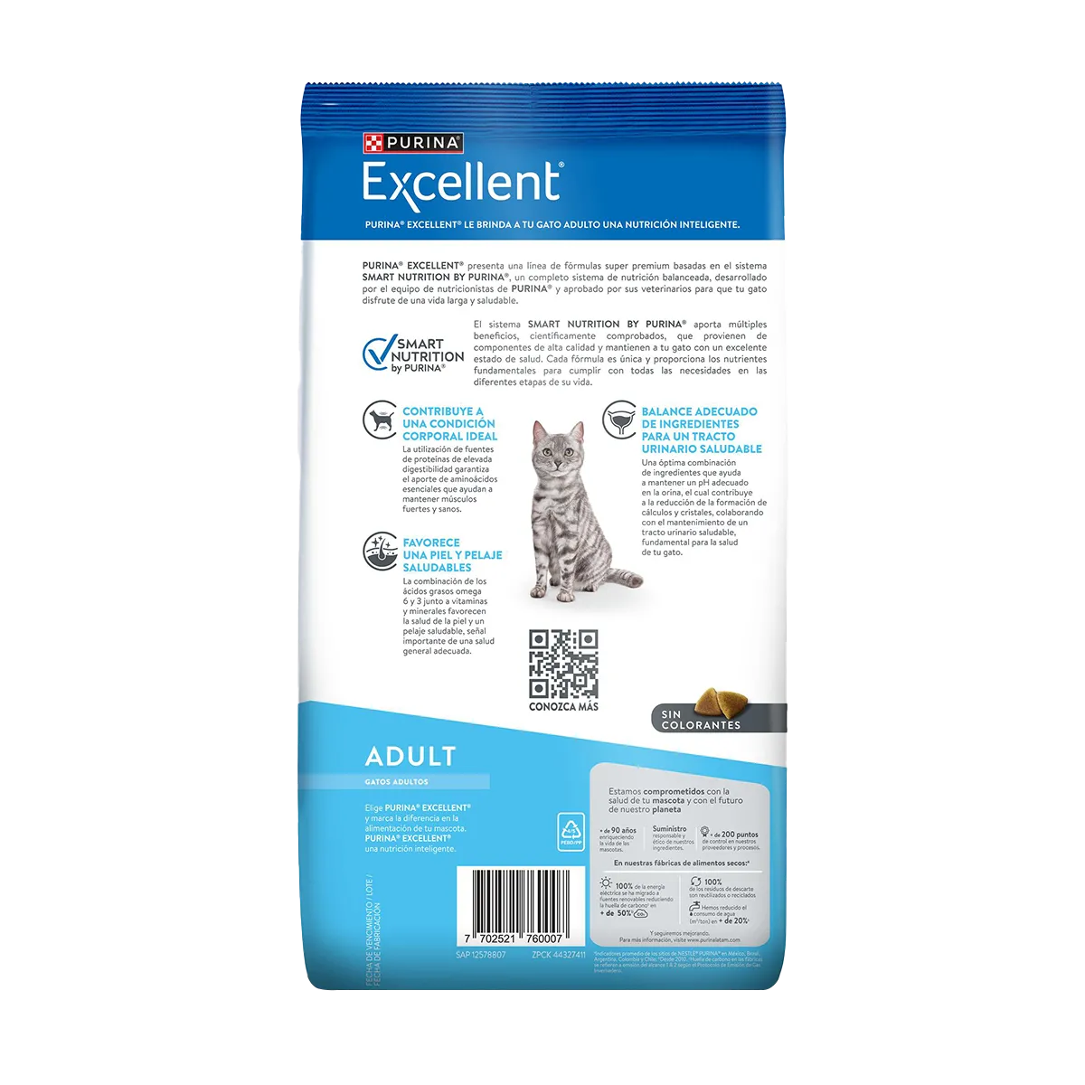 Alimento Purina Excellent para Gato Adulto Sabor a Pollo y Arroz
