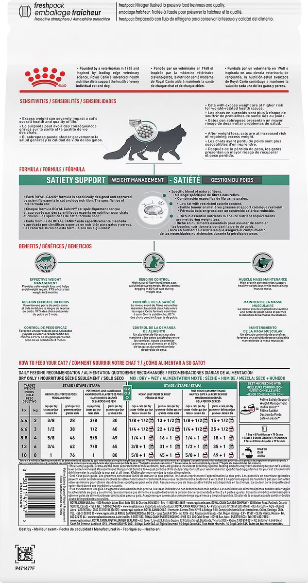 Alimento Royal Canin Satiety Weight Management para Gato Adulto
