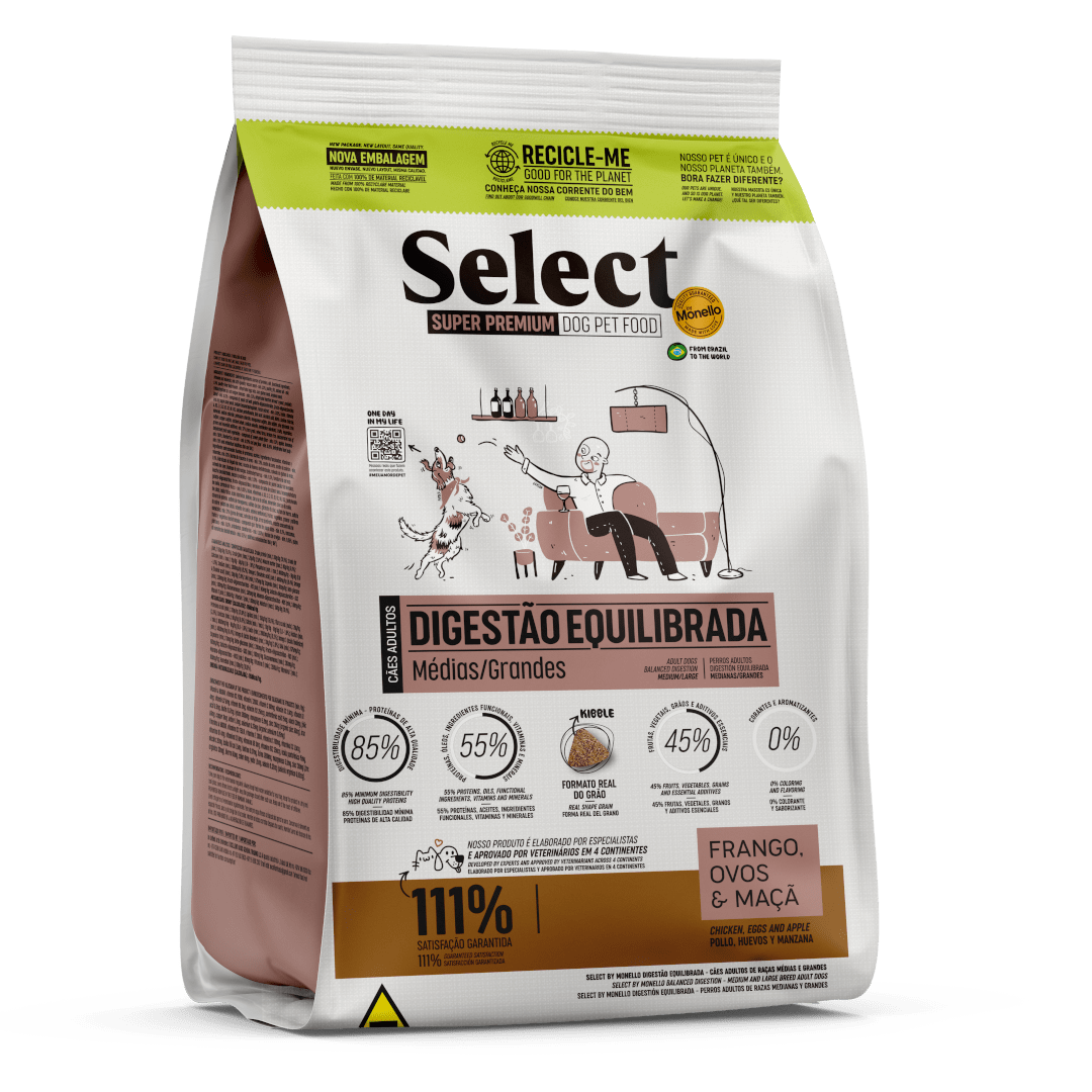 Alimento Select By Monello Digestión Equilibrada para Perros Adultos de Razas Medianas y Grandes