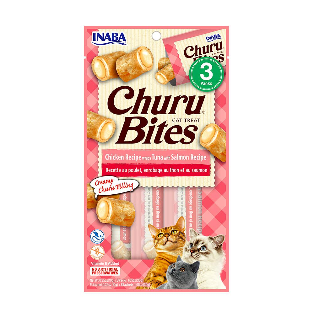 Snack Churu Bites de Pollo con Atún y Salmón para Gato