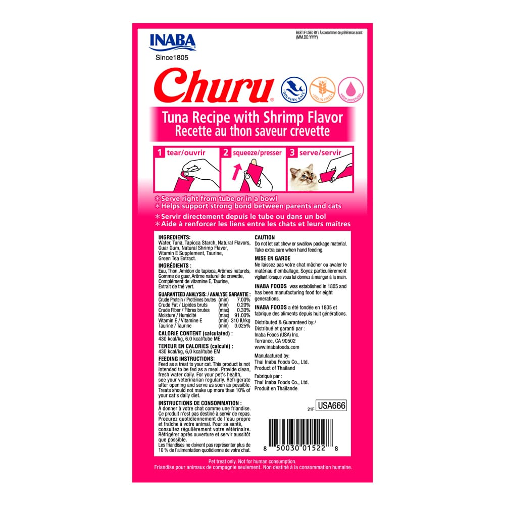 Snack Churu de Atún con Camarones para Gato