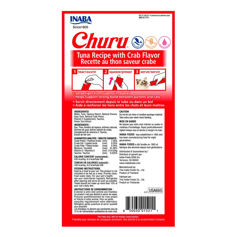 Snack Churu de Atún con Cangrejo para Gato