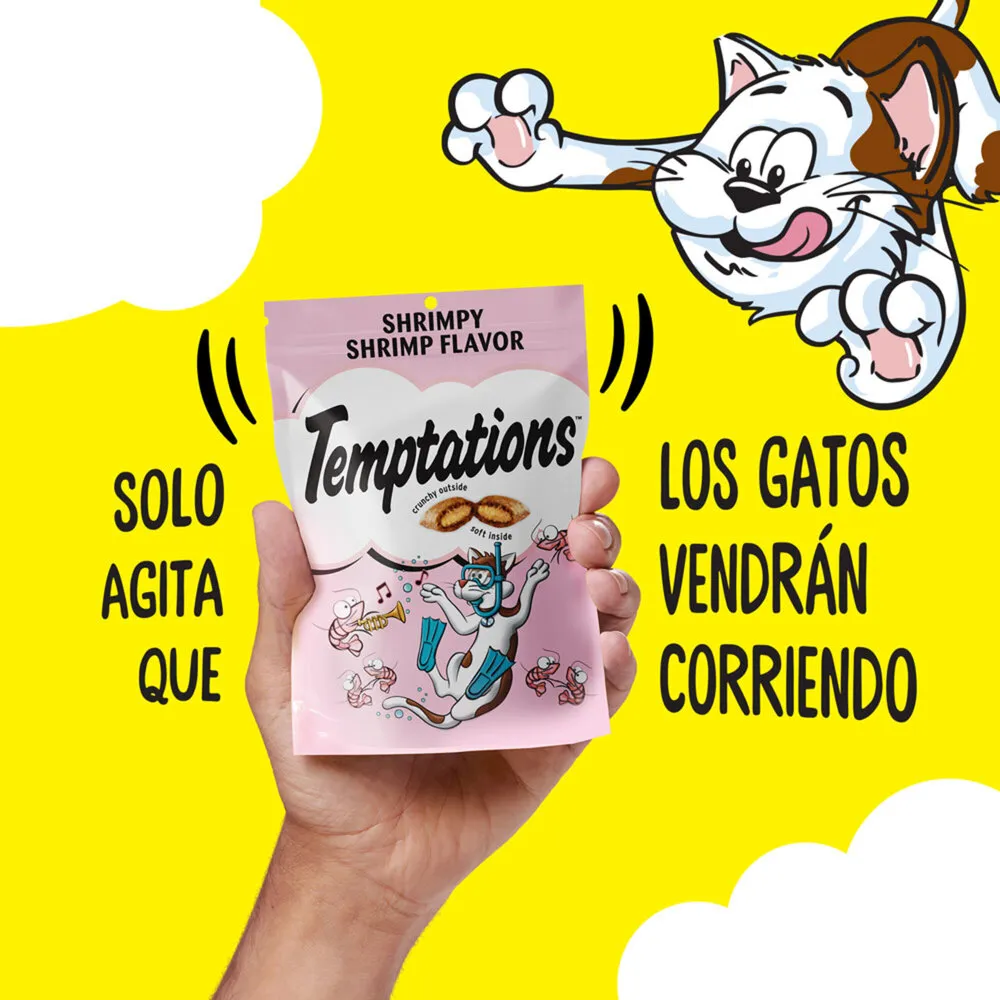 Snack Galletas Temptations Sabor a Camarón para Gato