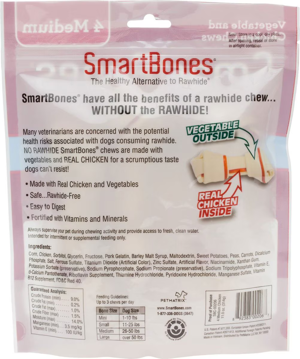 Snack SmartBones Chicken para Perros X 8 Unidades