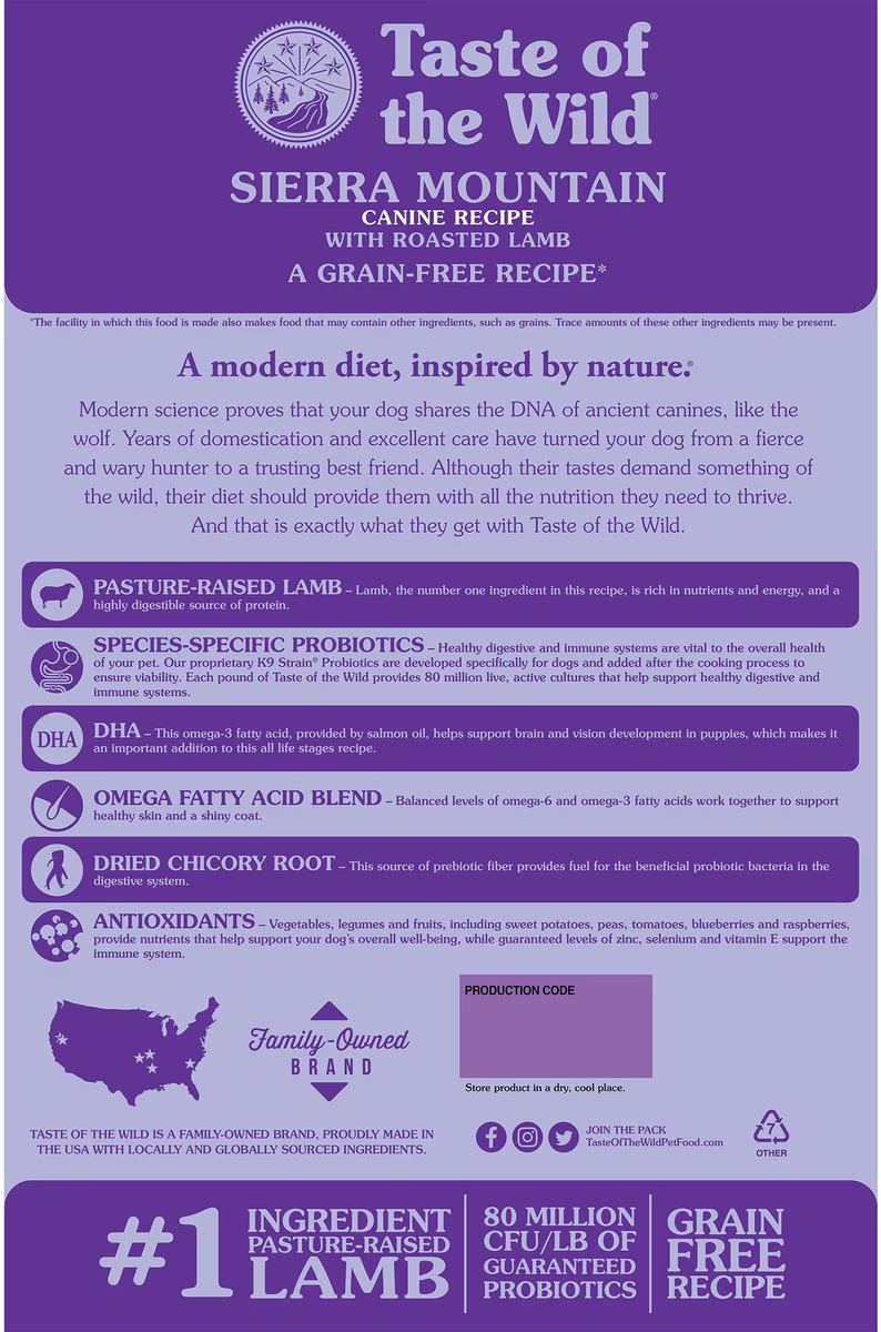 Alimento Taste of the Wild Sierra Mountain para Perro Adulto