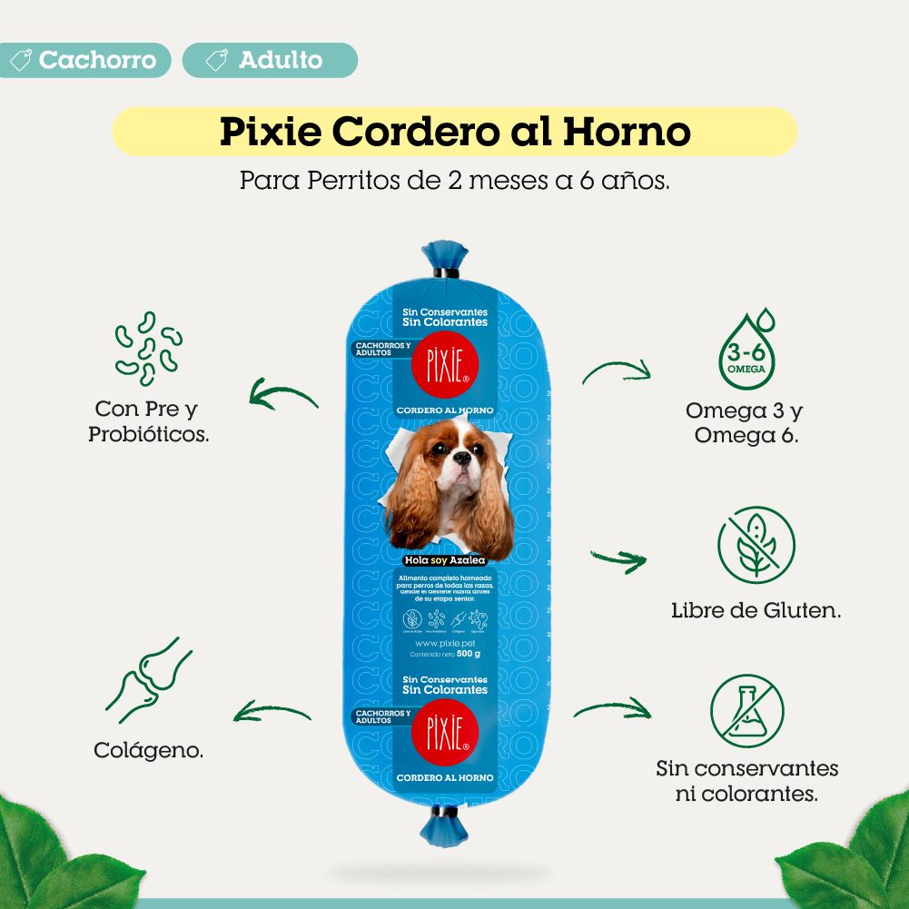 Alimento Congelado Pixie para Perro Sabor Cordero Barf Dieta Horneada