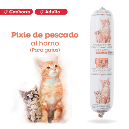 Alimento Congelado Pixie para Gato Pescado Barf Dieta Horneada