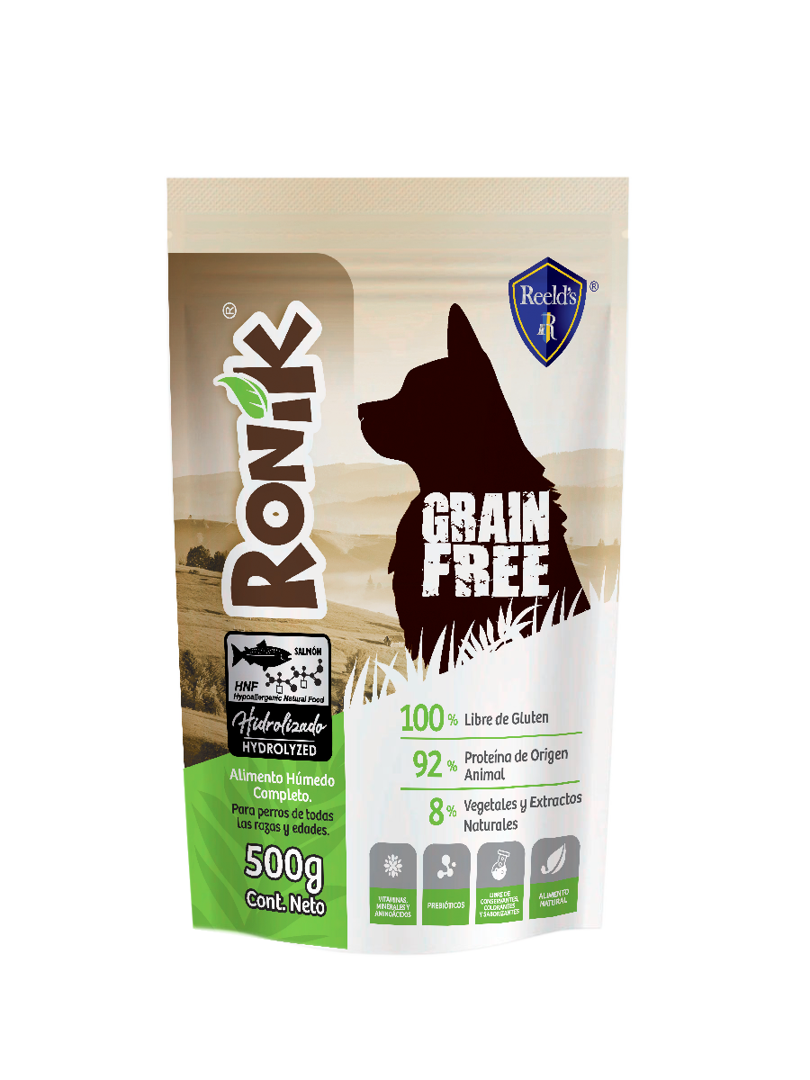 Alimento Húmedo Reelds Ronik Grain Free Hidrolizado Sabor Salmón para Perro