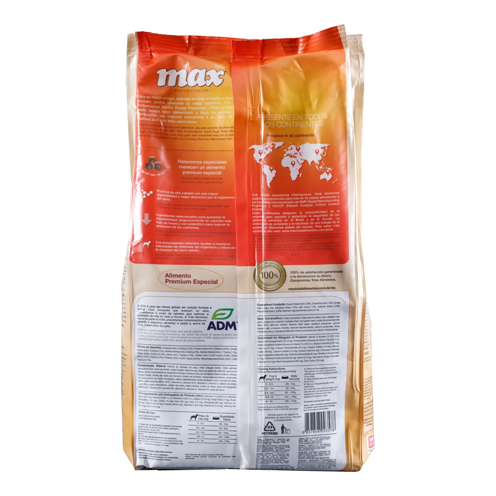 Alimento Max Professional Line Performance para Perros Adultos Razas pequeñas sabor a Pollo